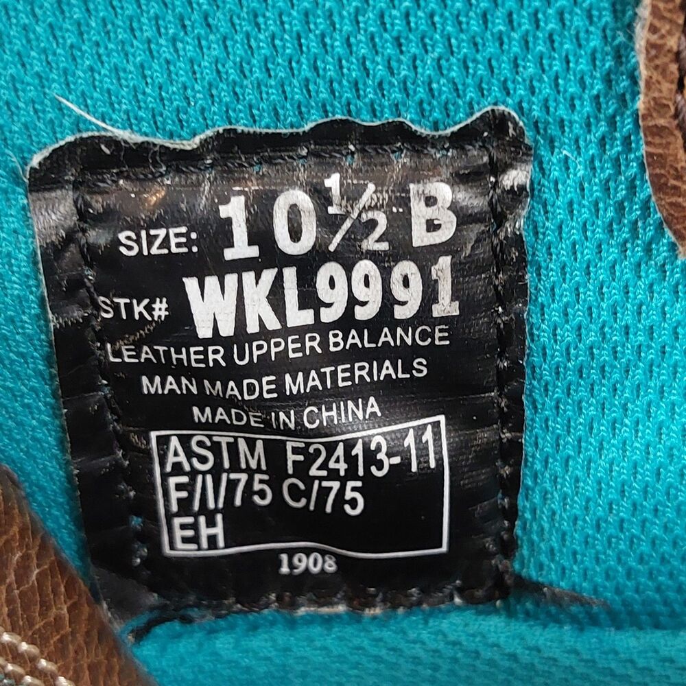 Justin Gypsy Tasha 11" Steel Toe Boots Women's 10.5B Western Waterproof WKL9991 - Picture 7 of 9